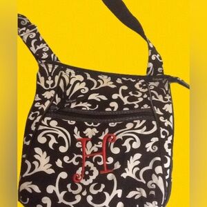 Thirty One letter H crossbody black & white Bag